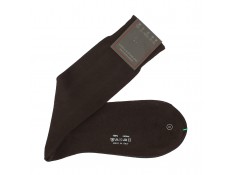 Chaussettes mi-hautes marron fil d'écosse Sozzi Calze