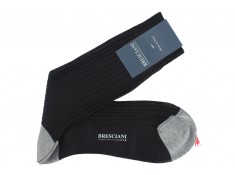 Chaussettes mi-hautes Bresciani noir et gris