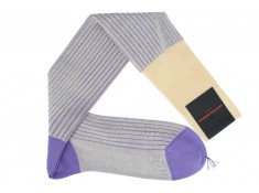 Palatino double-faced beige and lilac over the calf socks