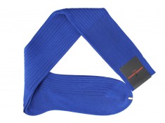 Knee-high Palatino Scottish lisle royal blue socks.
