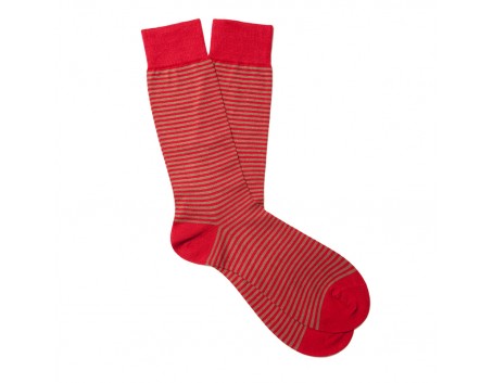 Pantherella Chaussettes rayées rouge 