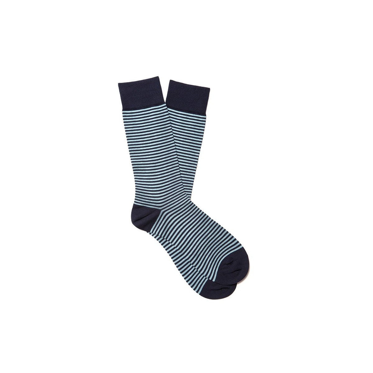 Chaussettes Skater Mi-Mollet Rayées Bleu Et Blanc - Style Rétro Unisexe Taille Unique